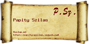 Papity Szilas névjegykártya